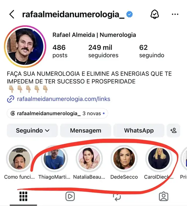 Perfil do Instagram de Rafael Almeida